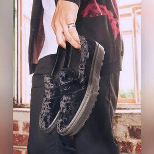 Vans Black Felt Velvet 507452 Slip-on Shoes Black Unisex Men's 12. W…